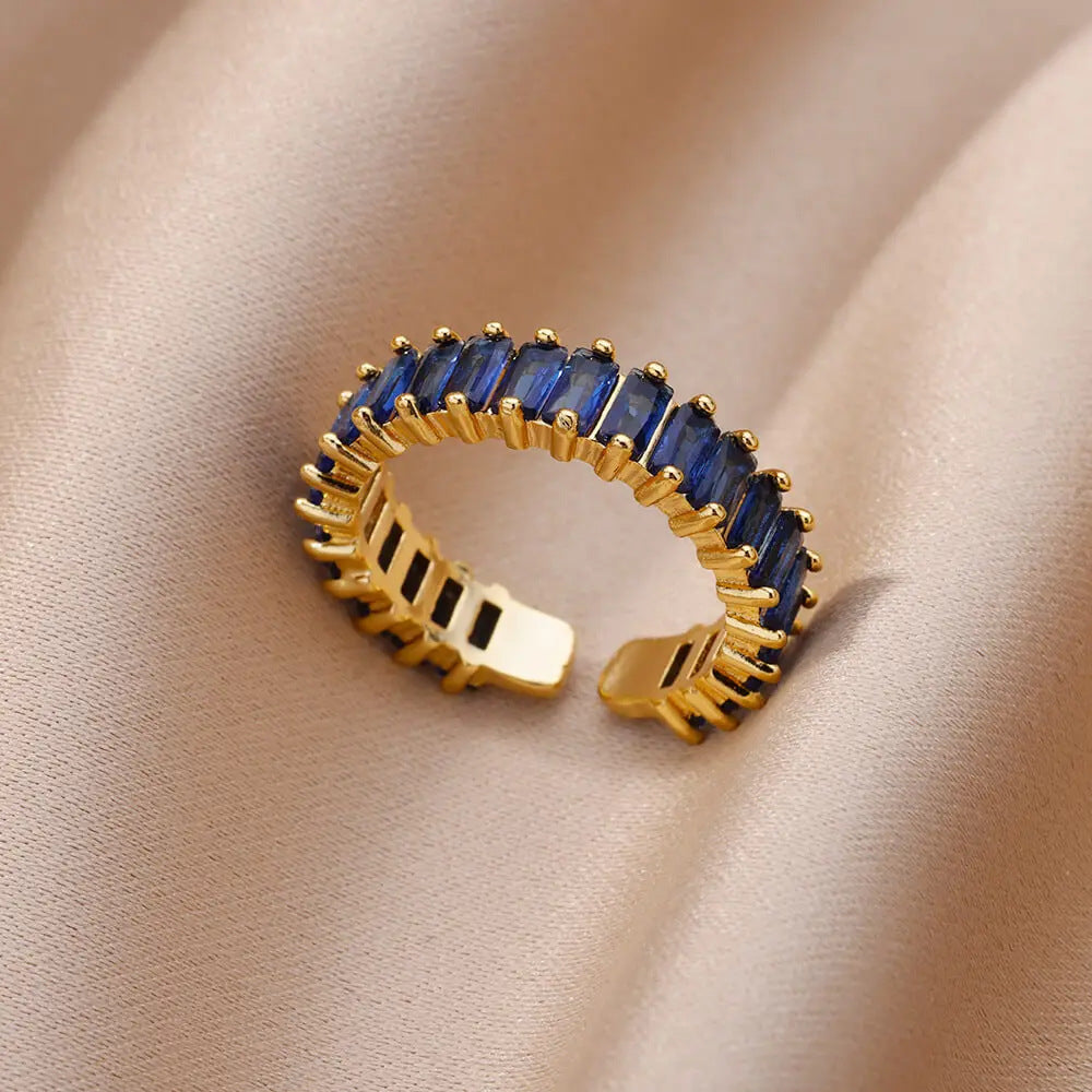 Wholesale 18K gold platedzircon ring ins female fashion design feeling   ring