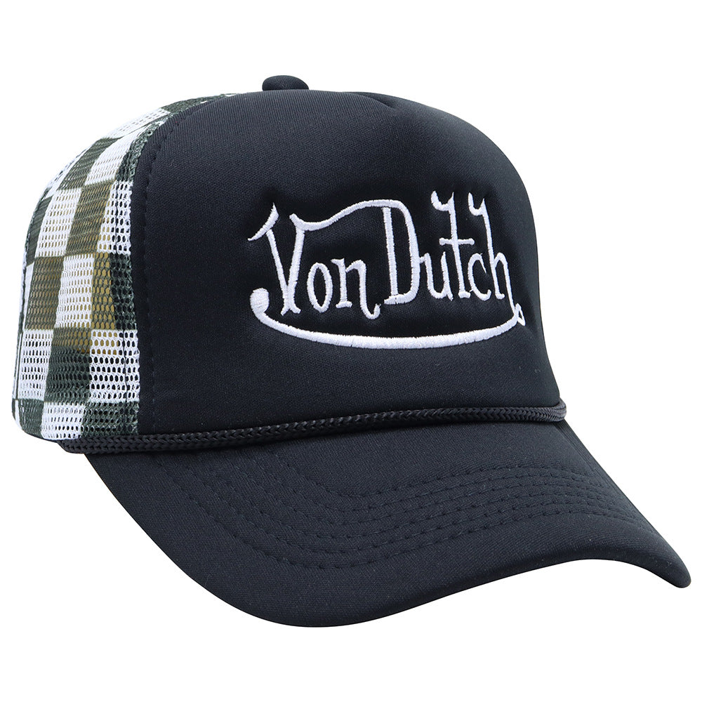 Wholesale Plaid Camouflage Embroidered Truck Hat Sun Protection Mesh Baseball Cap