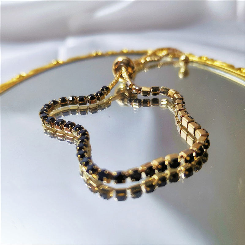 Wholesale Rhinestone Claw Chain Adjustable Single Row Full Diamond Bracelet