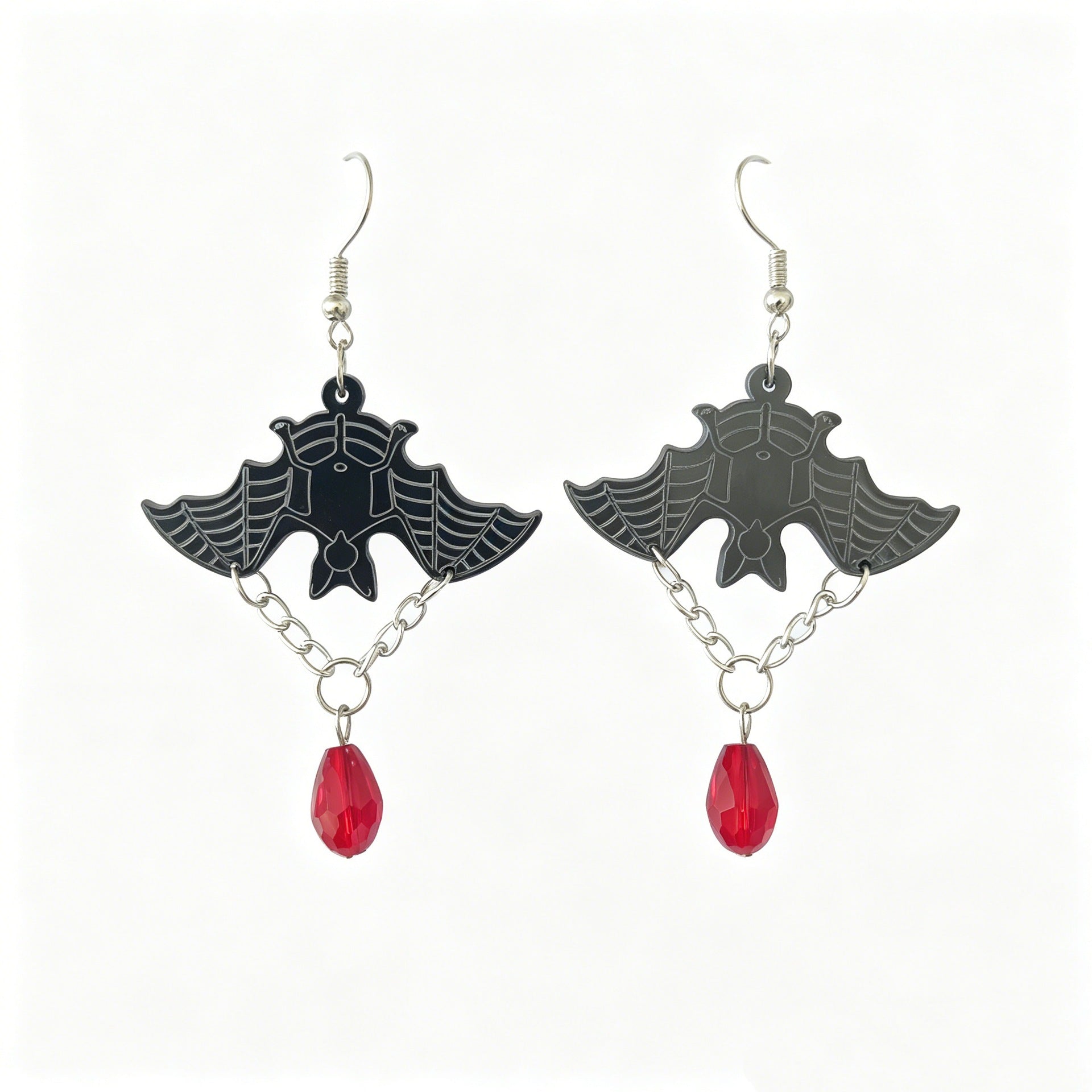 Wholesale Acrylic Earrings With  Bat  Web Design Dark Punk Style Fashion Jewelry Accessory
