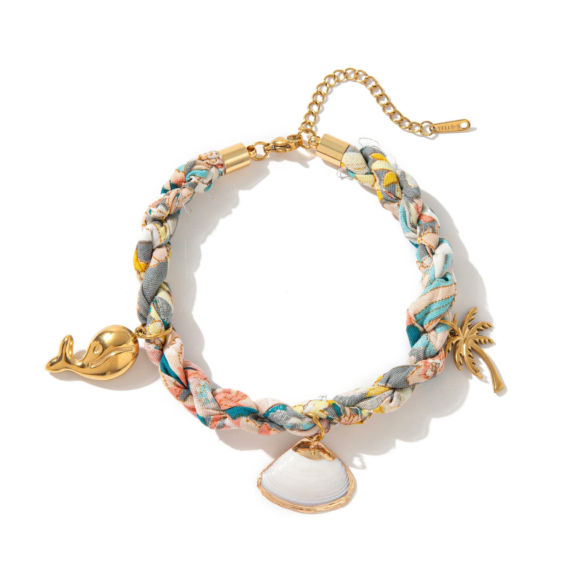 Wholesale  Colorful Scallop Necklace Marine Life Pendant Clavicle Necklace Electroplated 18K Gold