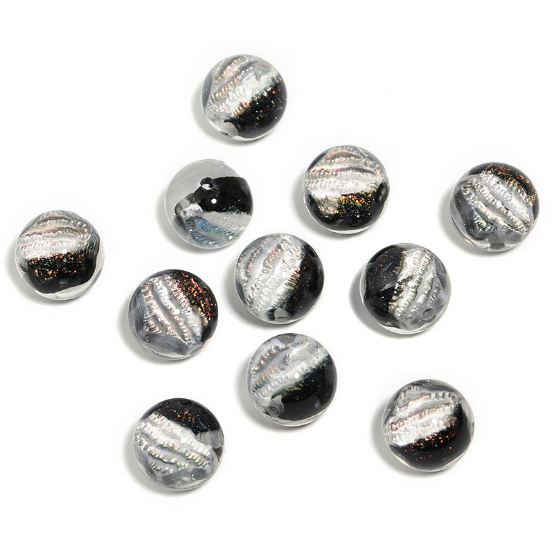 Wholesale 20pcs 16mm Oil Painting Star Five-pointed Star Resin Round Beads Diy Mobile Phone Chain Keychain Accessories Beads