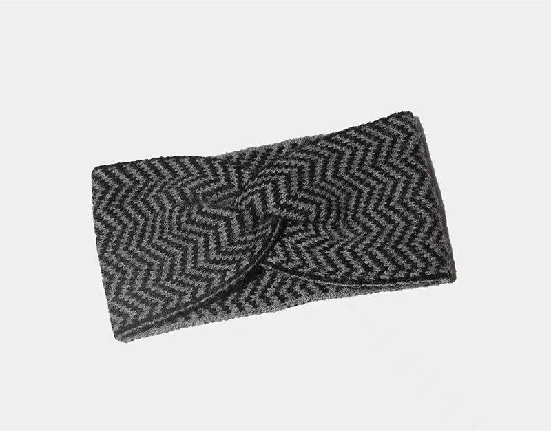 Wholesale Women's Knitted Striped Letter Wool Autumn and Winter Turban Knitted Hair Ring