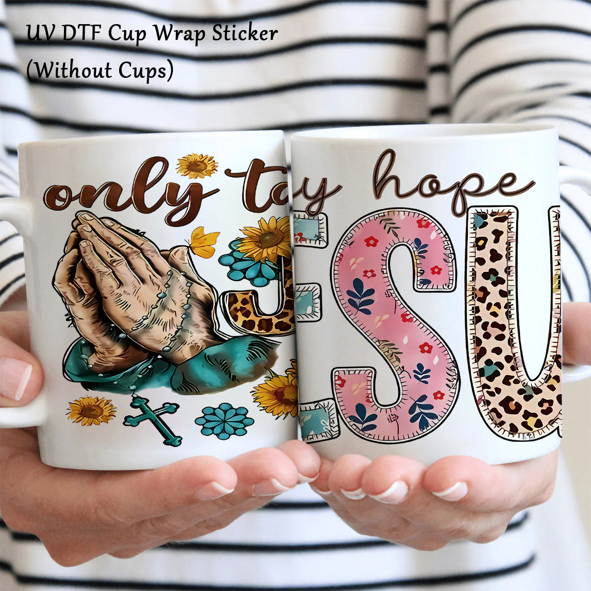 Wholesale Leopard print pattern 16oz Cup UV DTF Wraps