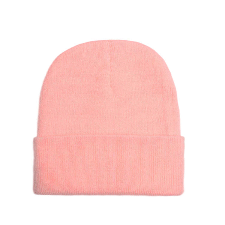 Wholesale Acrylic plain solid color embroidered beanie windproof earmuffs warm knitted beanie to keep out the cold