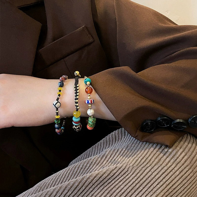 Wholesale Pendant Colorful Beads Braided Rope Bracelet