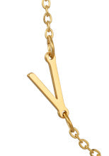 Wholesale 26 Alphabet Gold Up and Down Hole Stainless Steel Necklace