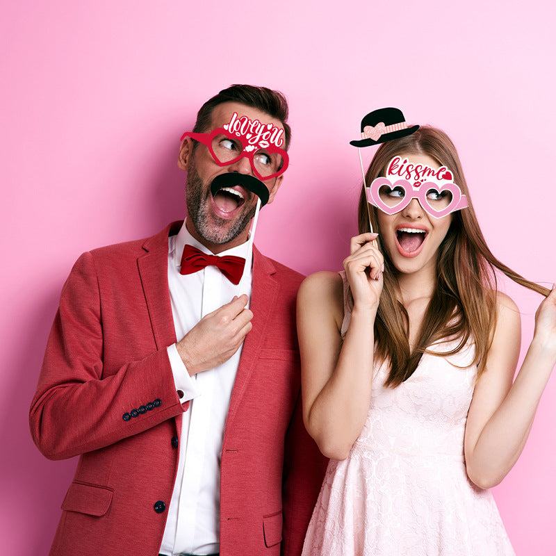 Wholesale Valentine's Day Paper Glasses Set