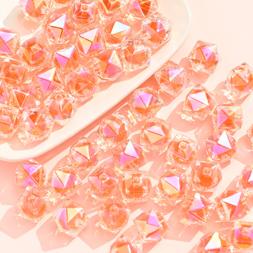 Wholesale 10pcs15MM Electroplated Colorful Acrylic Diamond Beads