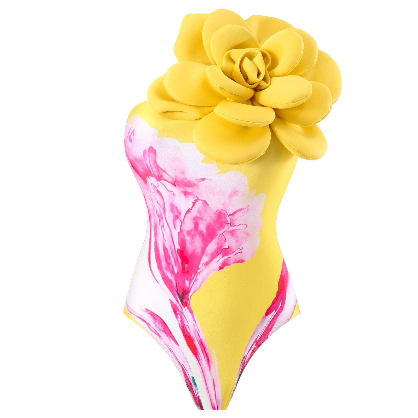 Wholesale One-piece Tight Slimming Large Flower Swimsuit Chiffon Long Skirt Suit