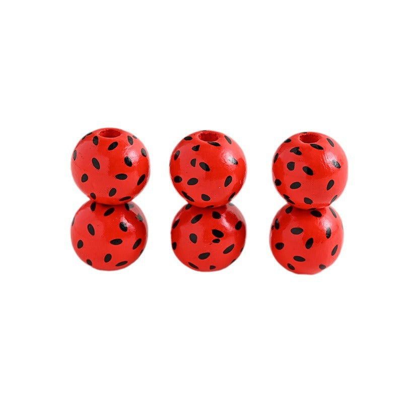 Wholesale 500PCS Watermelon Flamingo Printed Round Wooden Beads