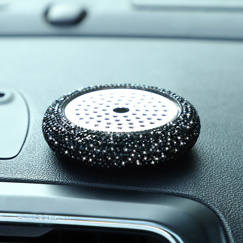 Wholesale Baby's Breath Car Ornament Base Diamond-encrusted Metal Aromatherapy Box