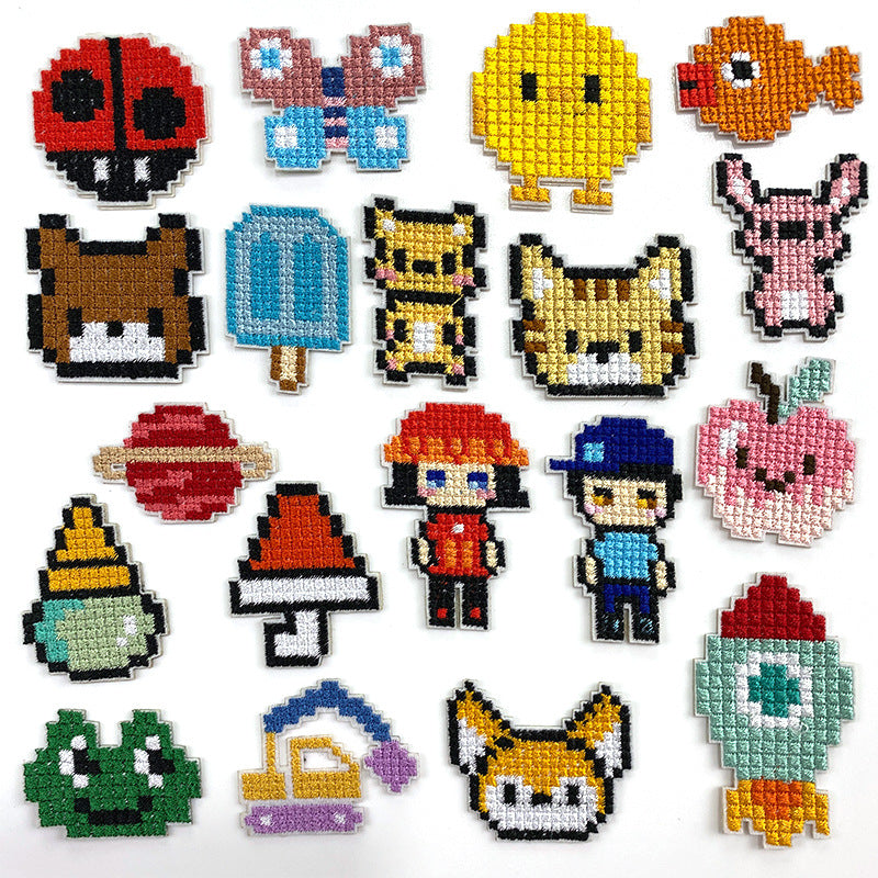 Wholesale Cartoon character embroidered patch frog cross  cloth patch
