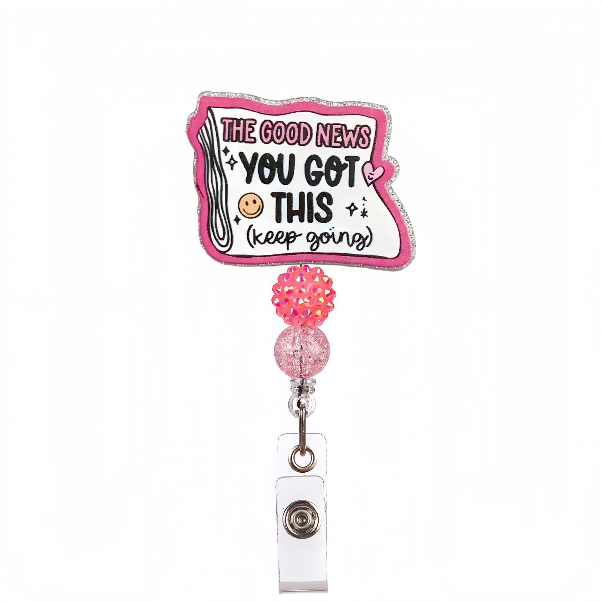 Wholesale acrylic glitter medical DIY beaded diamond ball bow Keychain