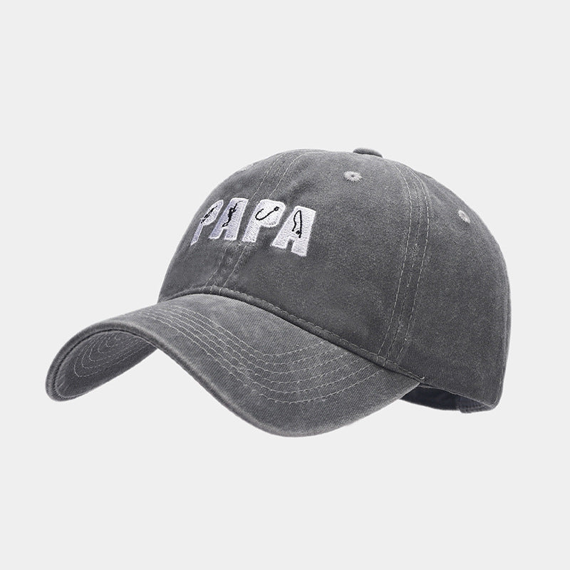 Wholesale PAPA Embroidered Washed Sun Protection Visor Baseball Cap