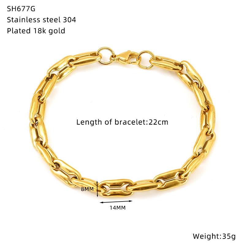 Wholesale fashion stainless steel hip-hop bracelet  unisex jewelry