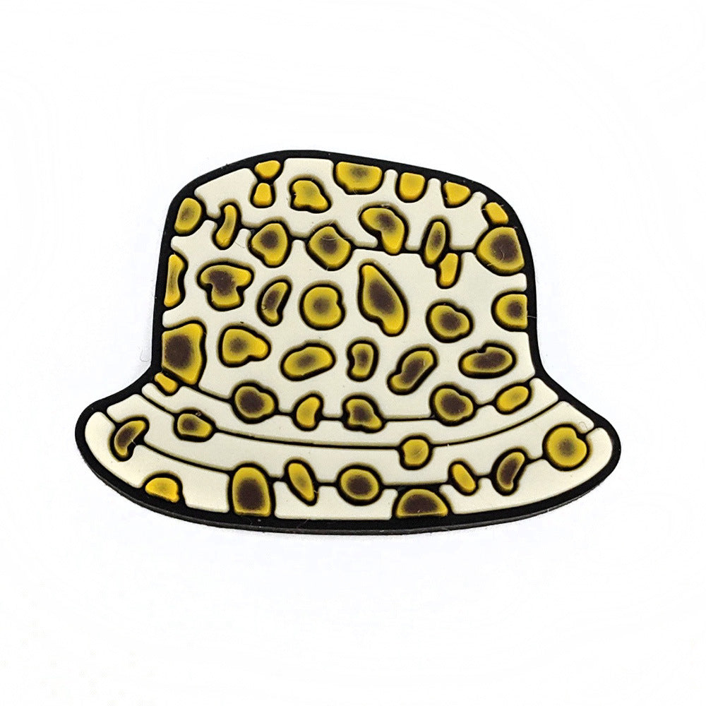 Wholesale Leopard Print Coffee Cup Dog Claw Love PVC Soft Adhesive Hole Shoes Buckles