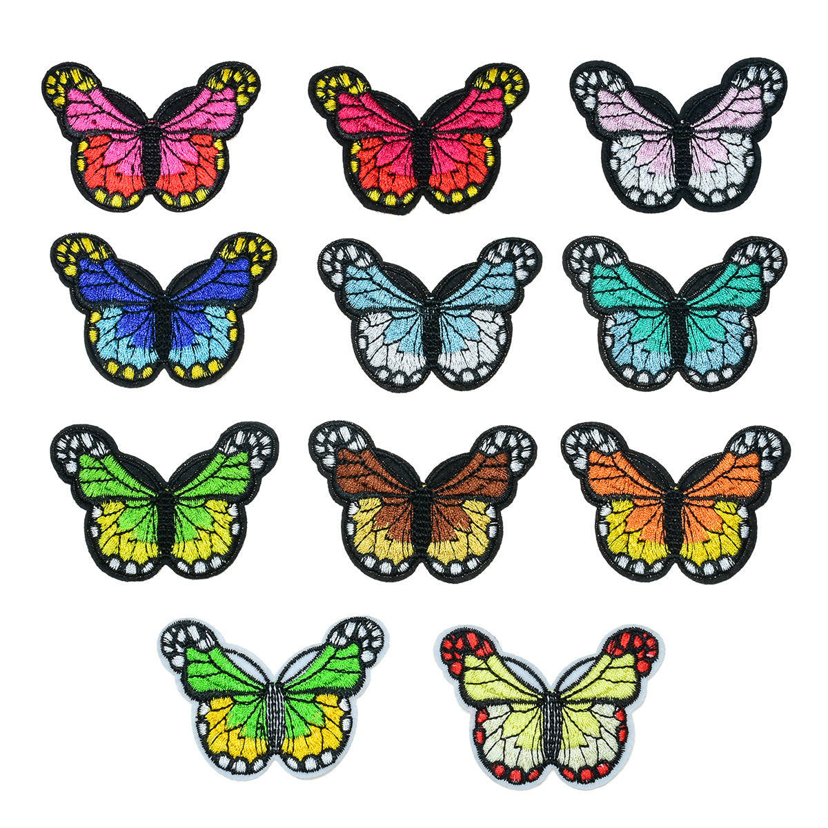 Wholesale Cartoon Butterfly Embroidered Felt Patch Set DIY Sewing Craft Supply For Towel Home Decor