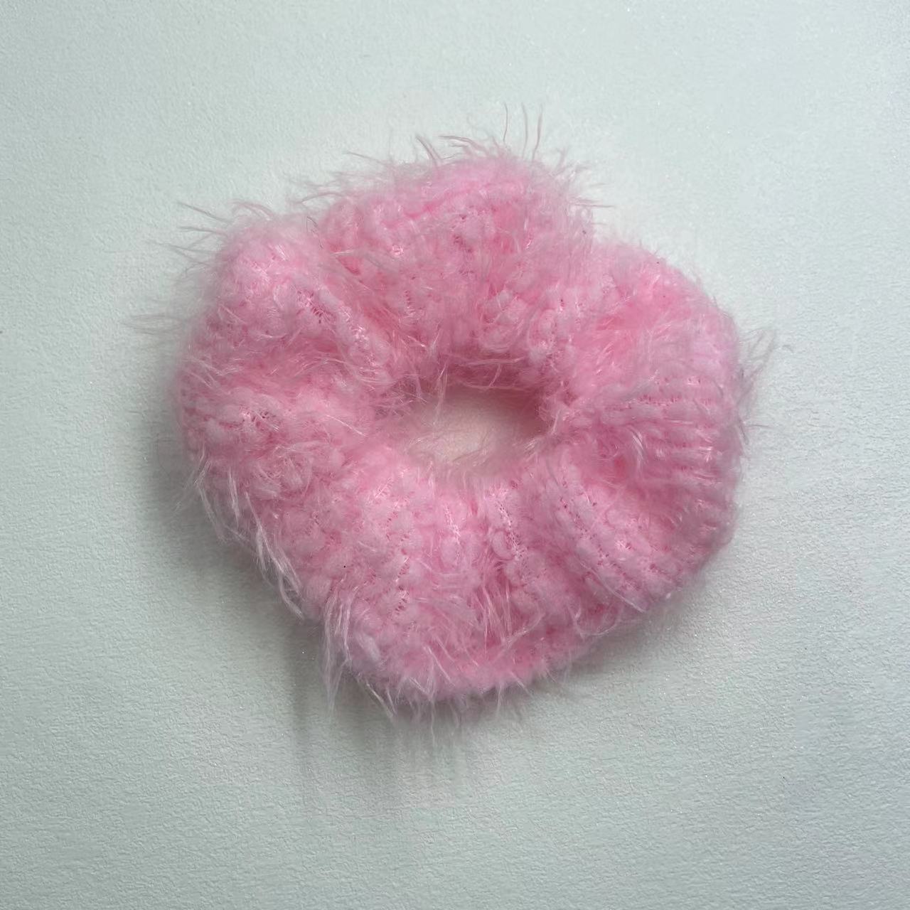 Wholesale Coral Mink Plush High Elastic Rubber Band Headwear