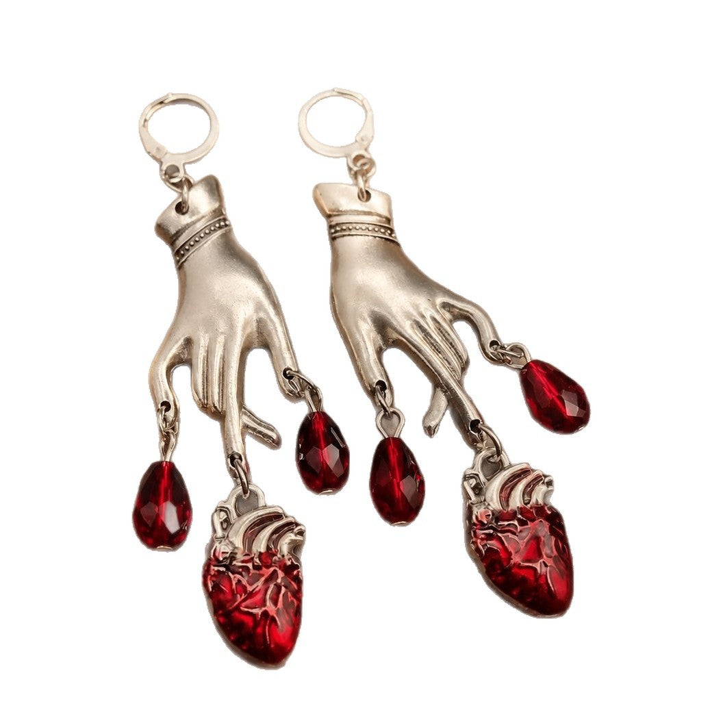 Wholesale  Gothic Punk Red Drop Earrings For Women Fashion Jewelry Accessory Party Gift