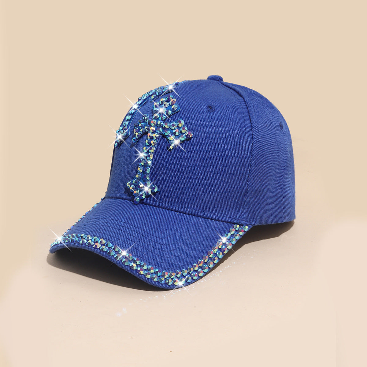 Wholesale Rhinestone fashionable and versatile summer handmade diamond sun protection baseball cap for men and women