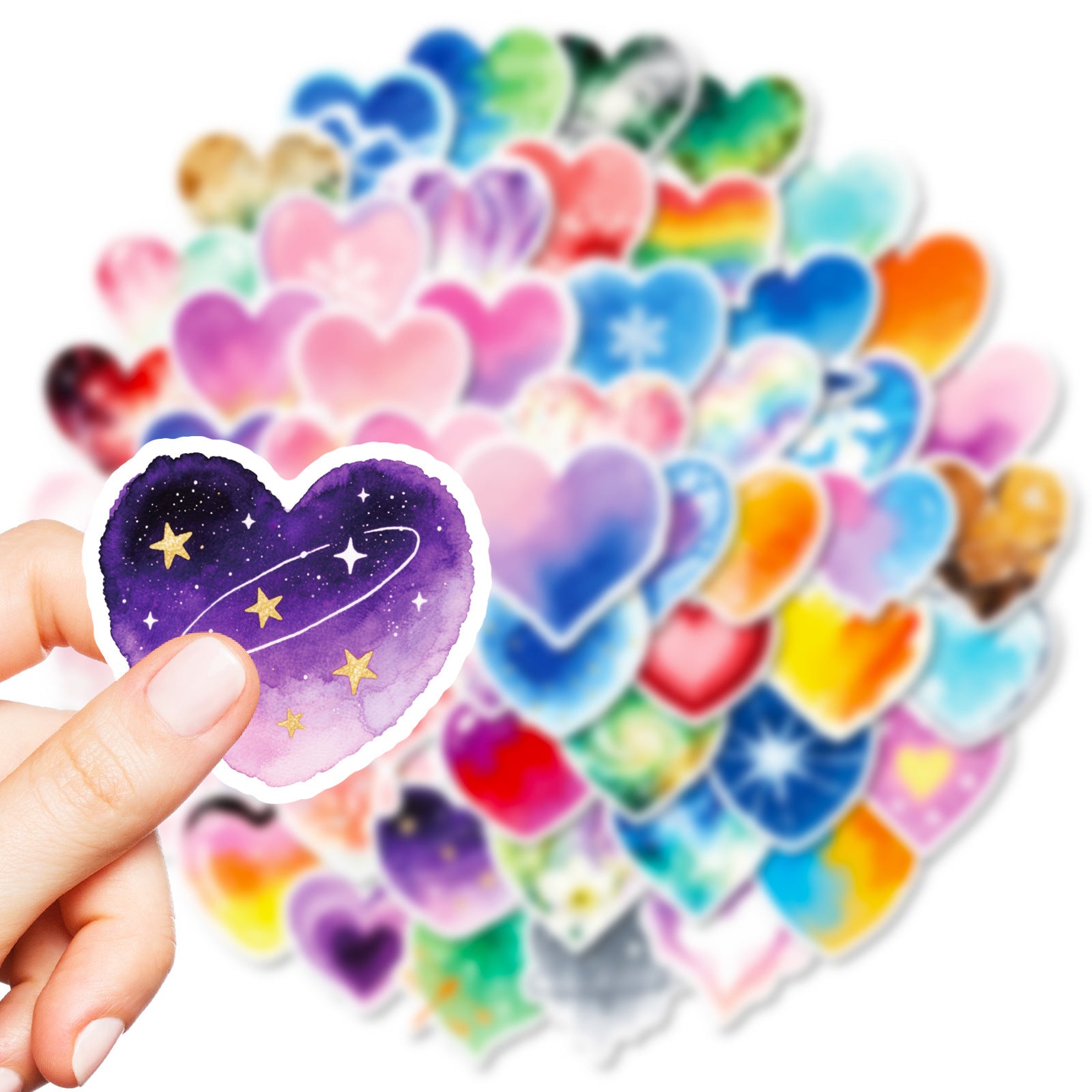 Wholesale 56pcs Watercolor Pattern Love Stickers