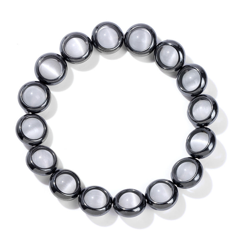 Wholesale Cat's Eye Beads Black Gallstone Donut Bracelet