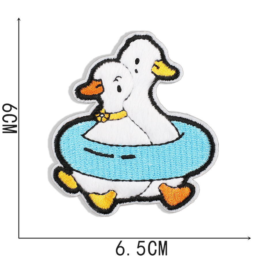 Wholesale Duckling embroidery patch cartoon embroidery label clothes patch