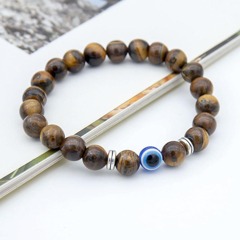 Wholesale Blue Devil's Eye Single Circle Tiger Eye Stone Bracelet