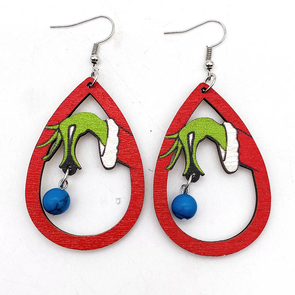 Wholesale Wooden Christmas Earrings