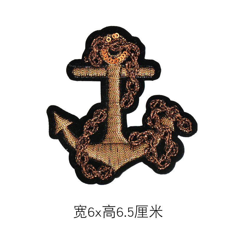 Wholesale Trendy Embroidered Beaded Bee Maple Leaf Shield Brooch Badge Pin For Women Clothing Bag Shoe Hat Decoration