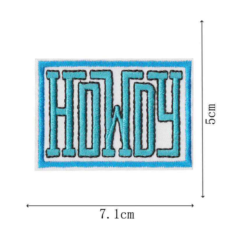 Wholesale Blue Letter Lightning Embroidery Patch