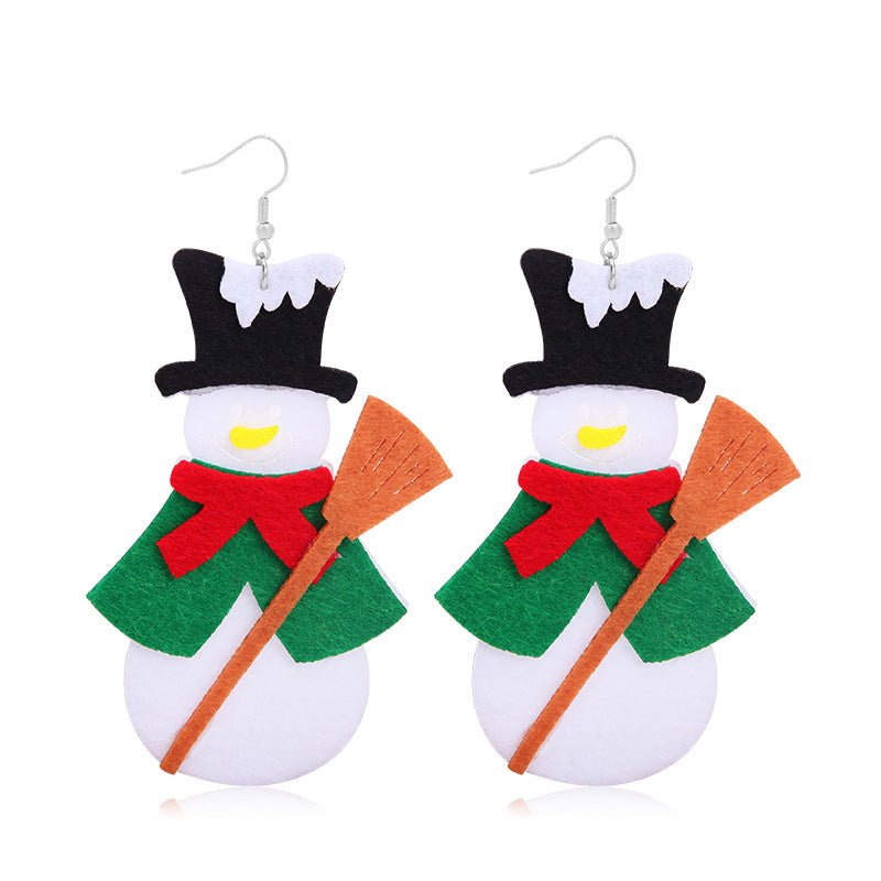 Wholesale Christmas Fabric Shining Christmas Tree Sunflower Earrings