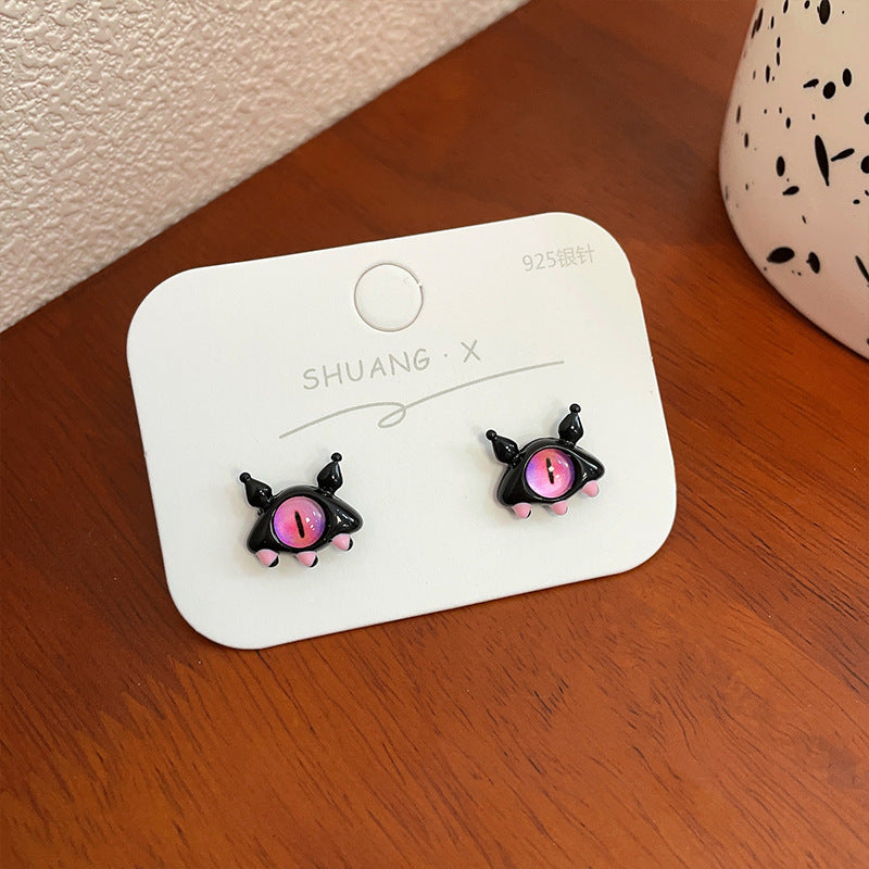 Wholesale Cartoon Little Devil Halloween Opal Alloy Earrings