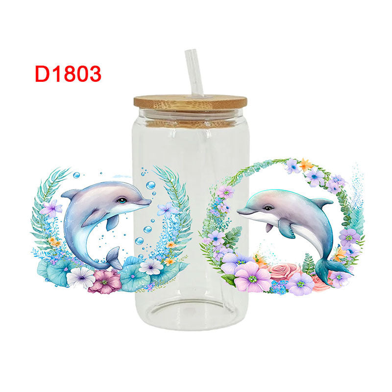 Wholesale  cartoon printing heat transfer Cup sticker 23cm x 11cm 16oz Cup UV DTF Wraps