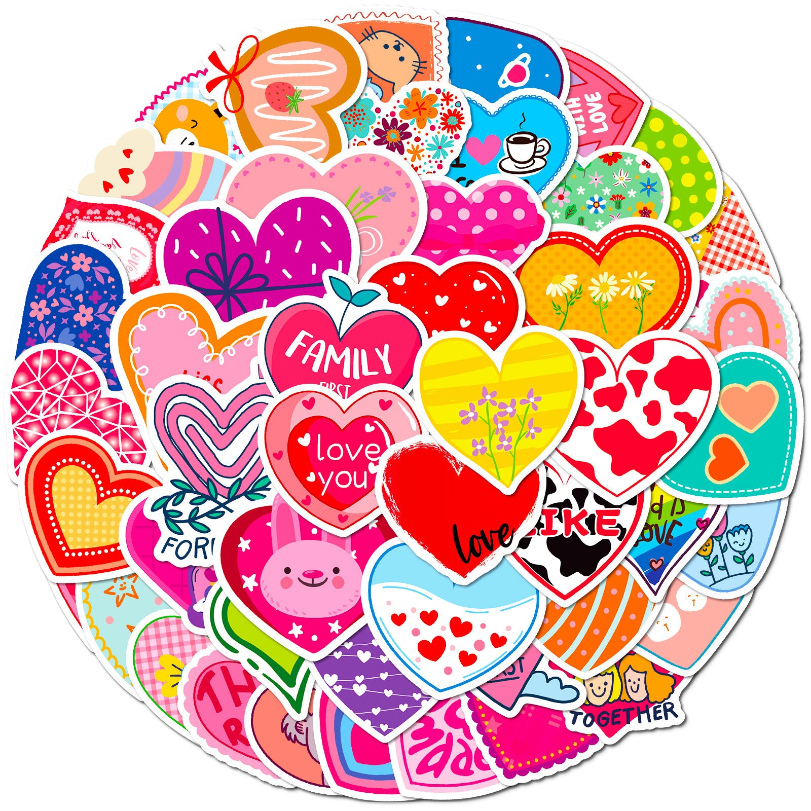 Wholesale 50pcs Sparkling Love Valentine' s Day Stickers