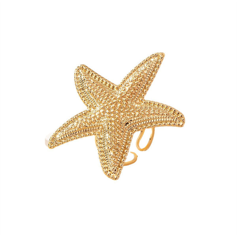 Wholesale Summer ocean style holiday style starfish ring