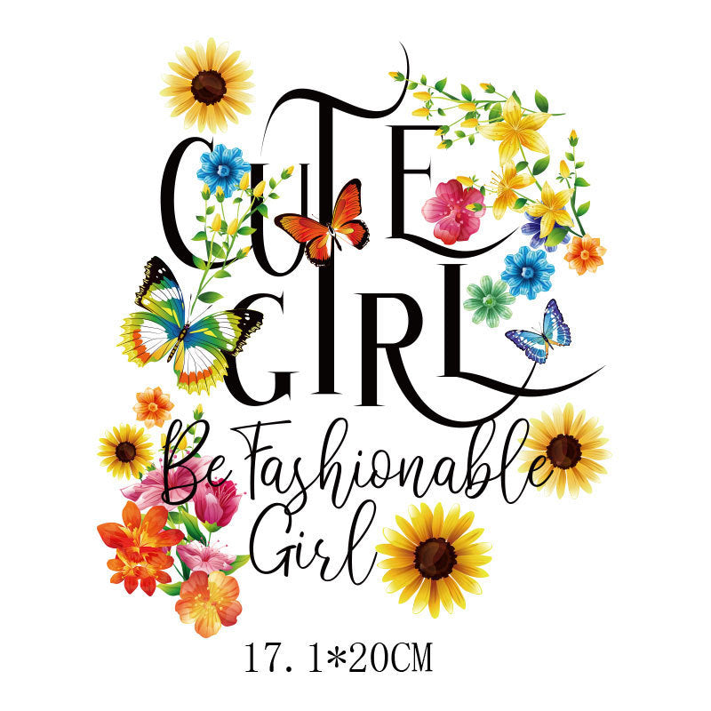 Wholesale Flower and letter heat transfer printing  UV DTF Ready to Press Transfers Wraps