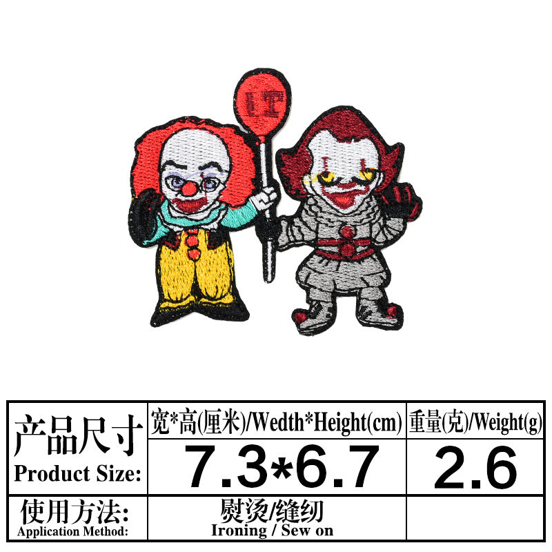 Wholesale Twill  Embroidered Patch y Clown Badge DIY Fashion Accessory for Coat Bag Hat