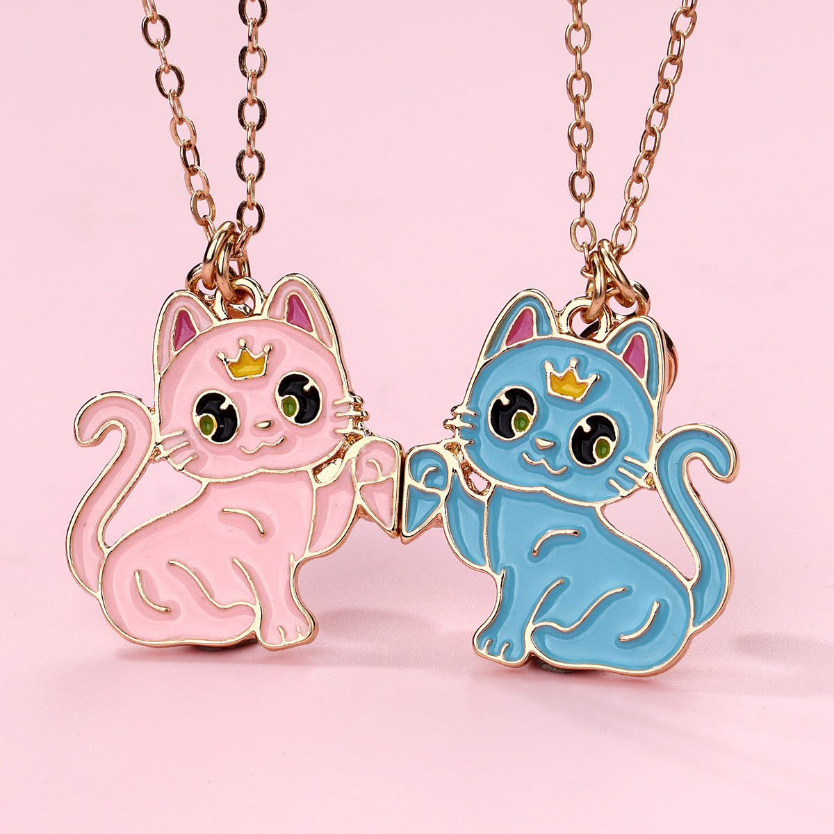Wholesale children' s magnetic necklace BFF alloy jewelry cartoon girl pendant