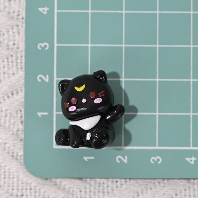 Wholesale 10pcs/pack  Colorful Cute Cat Rubber Beads 3D Focal Beads
