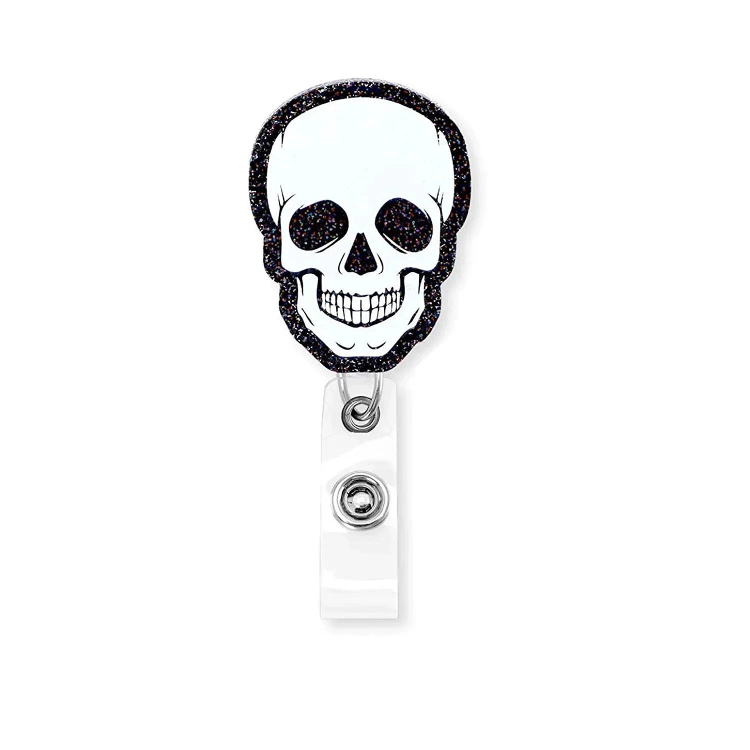 Wholesale Blackened Skeleton Medical Easy Pull Buckle  Badge Reels