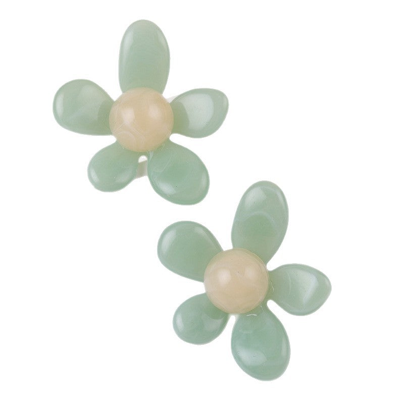 Wholesale Summer fresh earrings five-petal flower jelly color earrings
