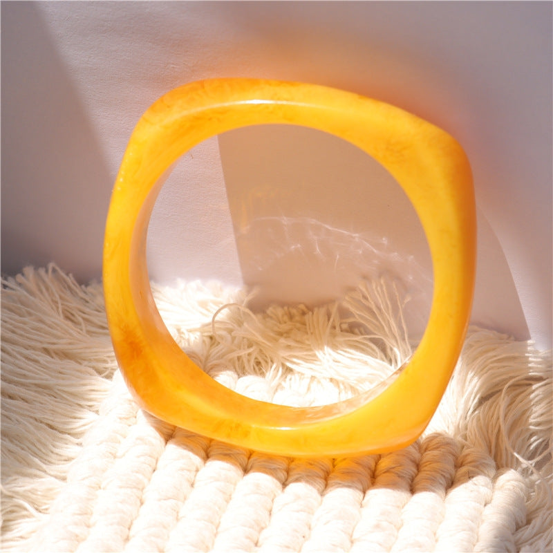 Wholesale Fashion Marble Patterned Acrylic Shaped Resin Square Circular Bracelet