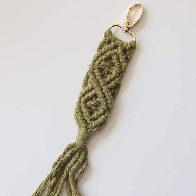 Wholesale Handwoven Cotton Rope Tassel Keychain