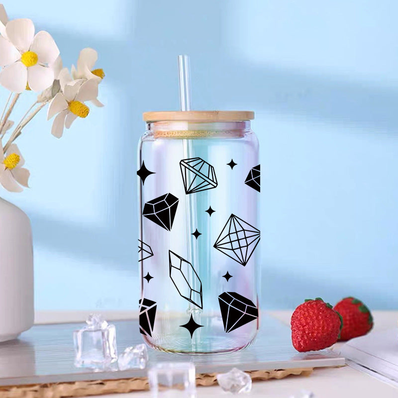 Wholesale Crystal Diamond Gemstone Series 16oz Cup UV DTF Wraps