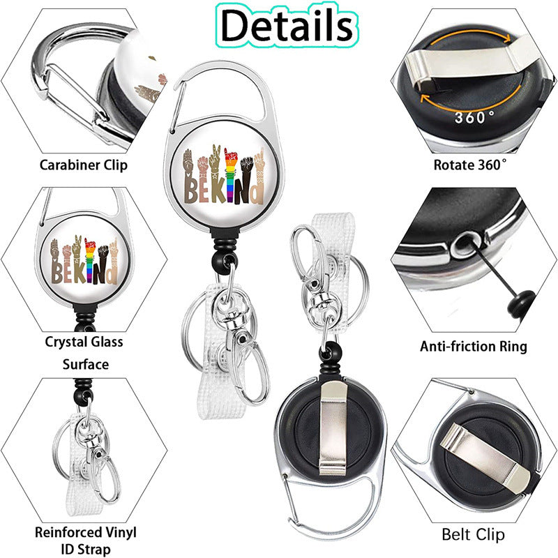 Wholesale ABS Rainbow Badge Holder Keychain