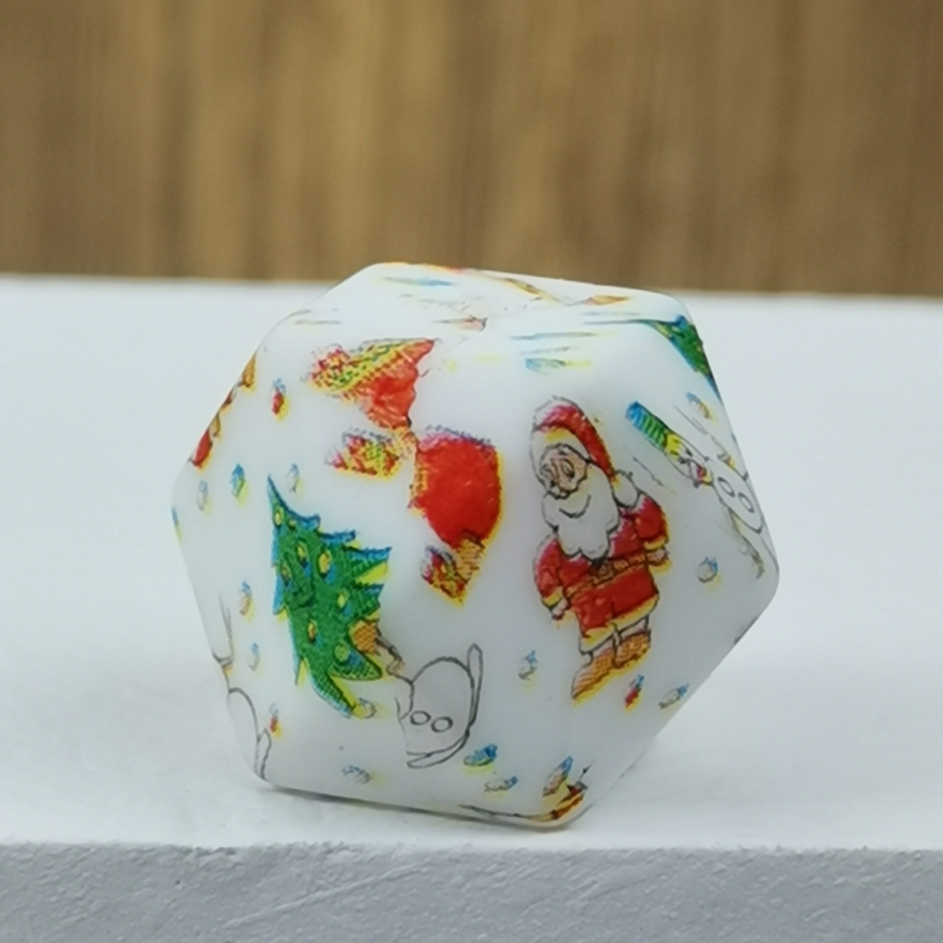 10 piezas al por mayor 10pcs colorido transferencia de agua de agua impresión de silicona redondas cuentas redondas