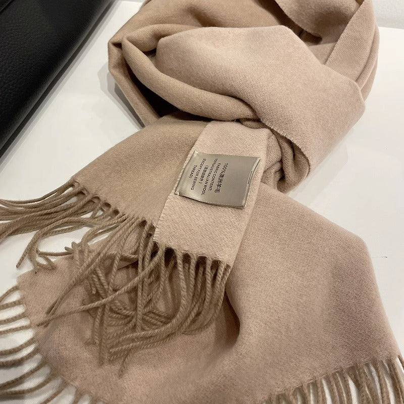 Wholesale Winter Warm Solid Color Double Sided Wool Scarf