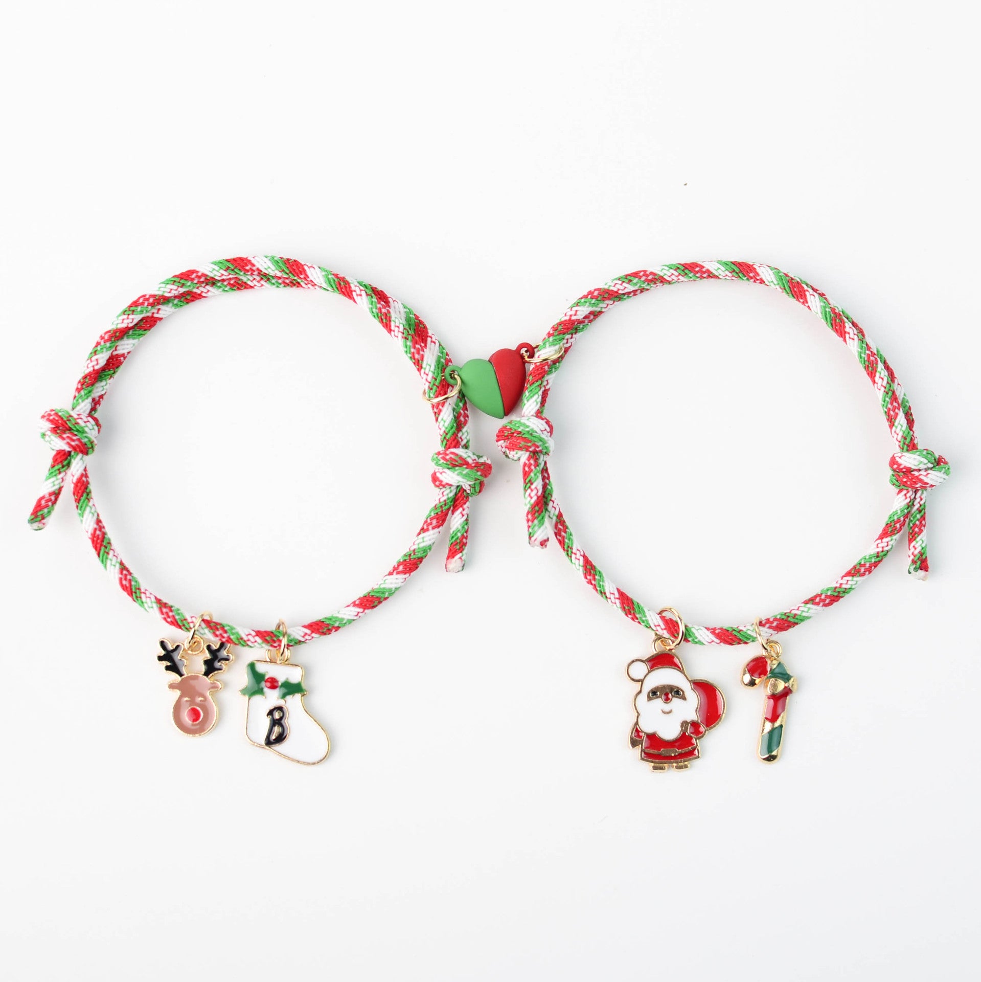 Wholesale  Christmas Love Magnet Woven Couple Alloy Bracelet